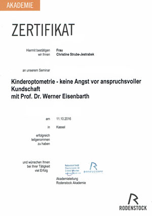 zertifikat seminar kinder